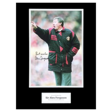 Signed Sir Alex Ferguson Photo Display 16x12 - Manchester United Football Club