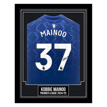 Kobbie Mainoo Signed Framed Shirt - Premier League 2024/25