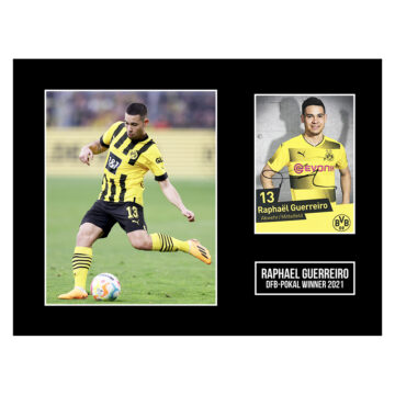 Signed Raphael Guerreiro Photo Display 16x12 - DFB-Pokal Winner 2021