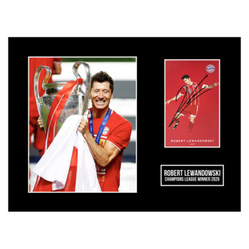 Signed Robert Lewandowski Photo Display 16x12 - Champions League Winner 2020