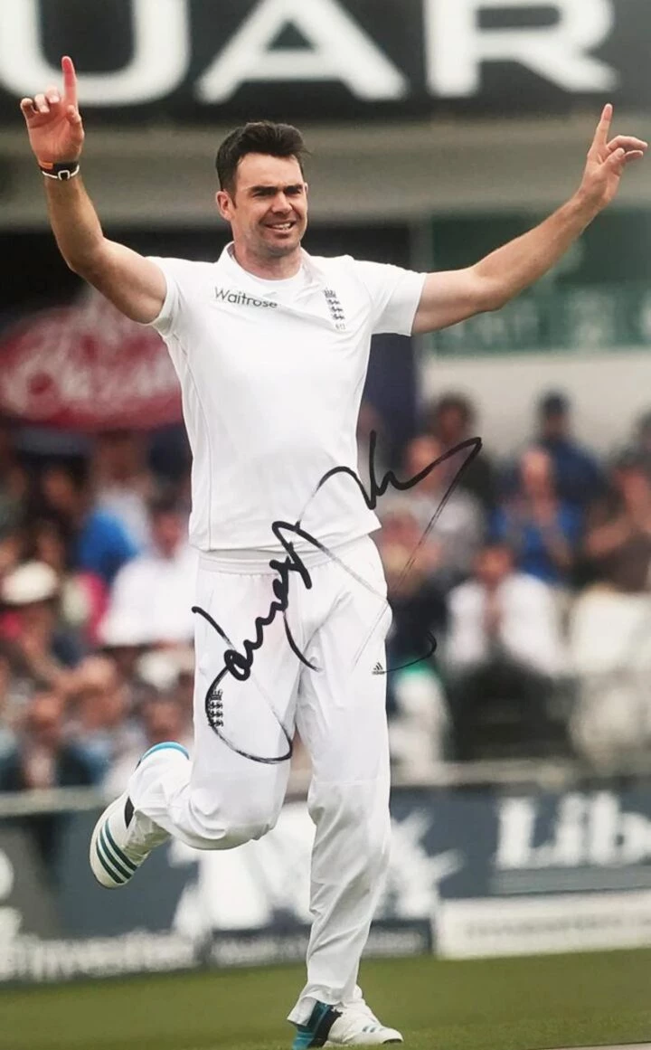 Signed James Anderson Photo - England Cricket Autograph