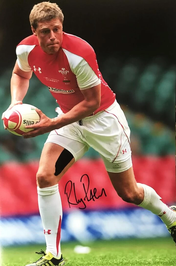 Rhys Preistland Signed Photograph, Wales - Running Rugby - Firma Stella