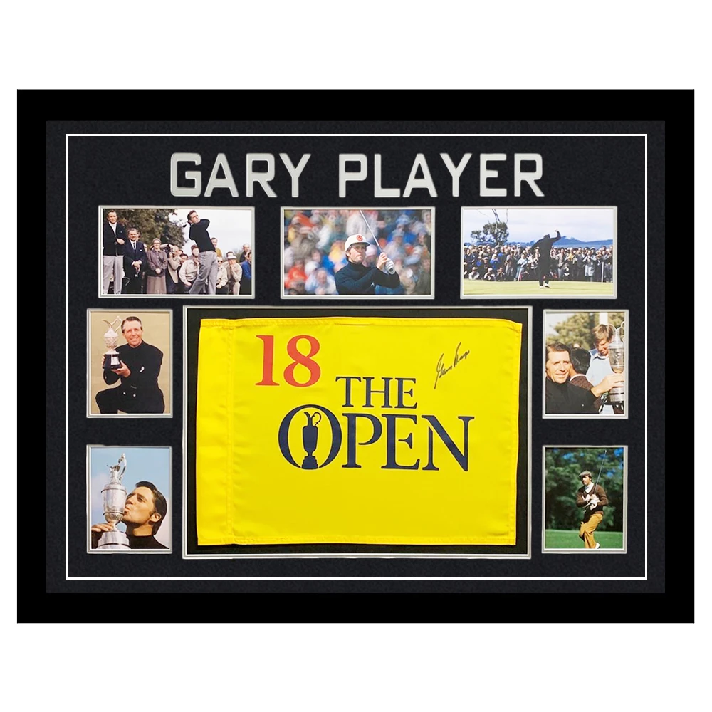 Signed Gary Player Pin Flag - Open Champion Winner