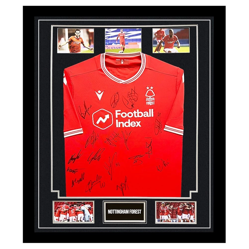 Signed Nottingham Forest Jersey Framed - Championship Squad Shirt