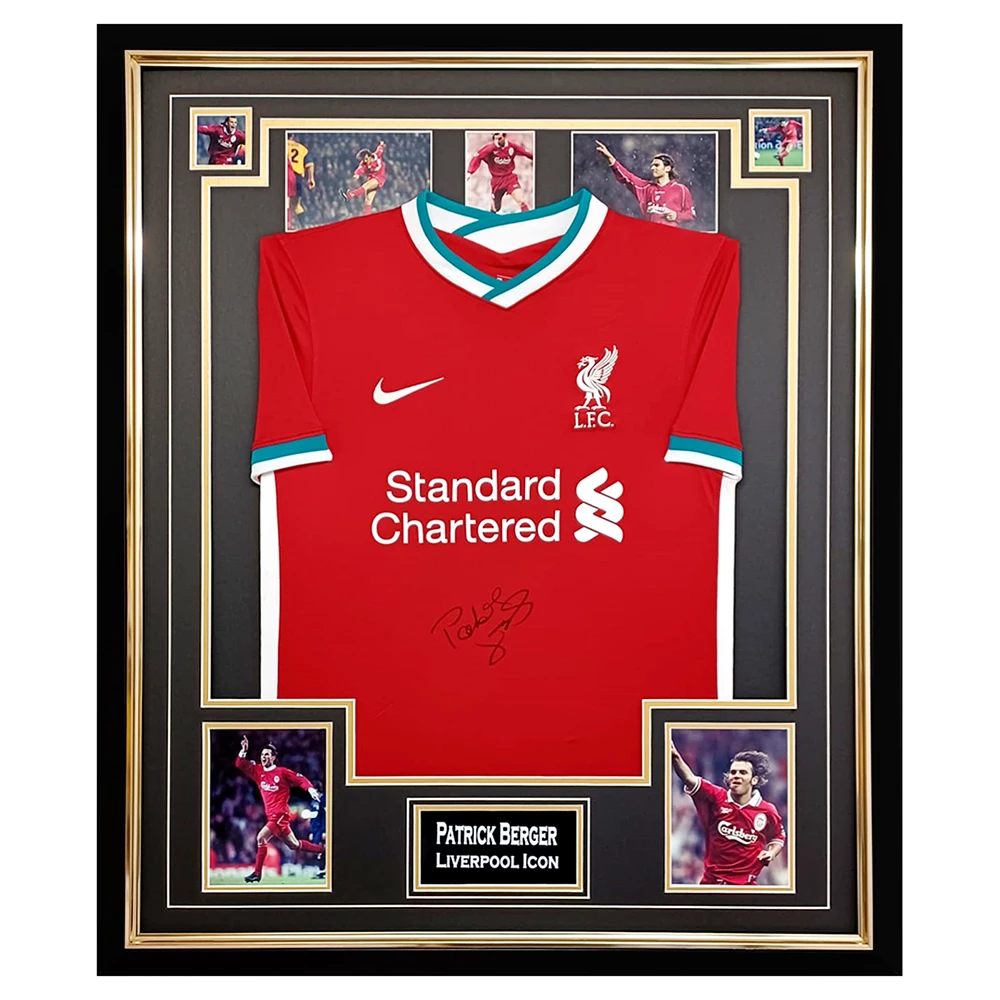 Signed Patrik Berger Shirt Framed - Liverpool Icon