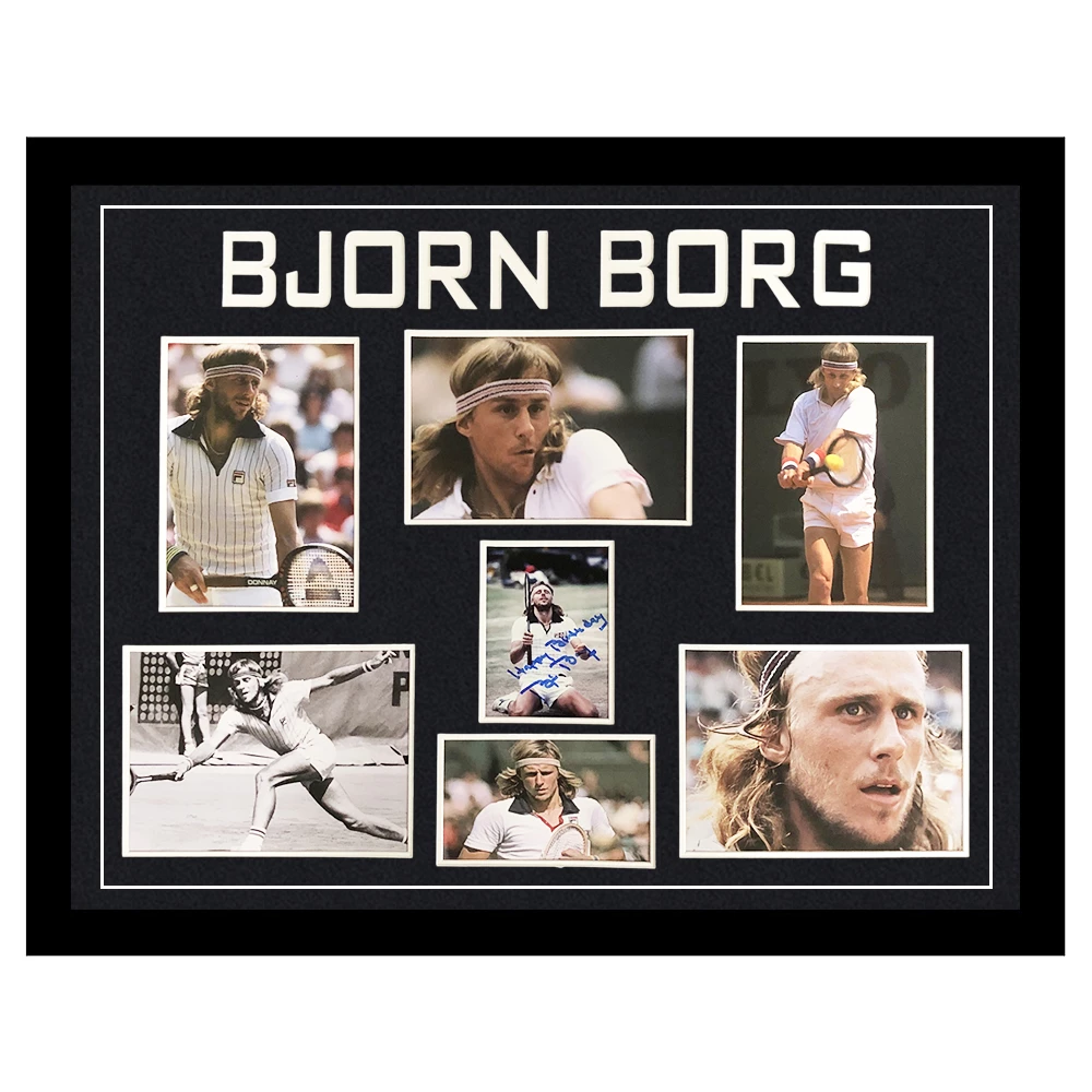 Signed Bjorn Borg Framed Display Large - 11 x Grand Slam Winner
