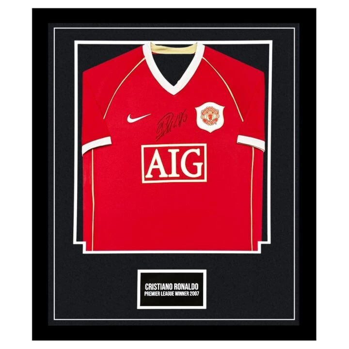 Signed Cristiano Ronaldo Shirt Framed - Premier League Winner 2007 Jersey