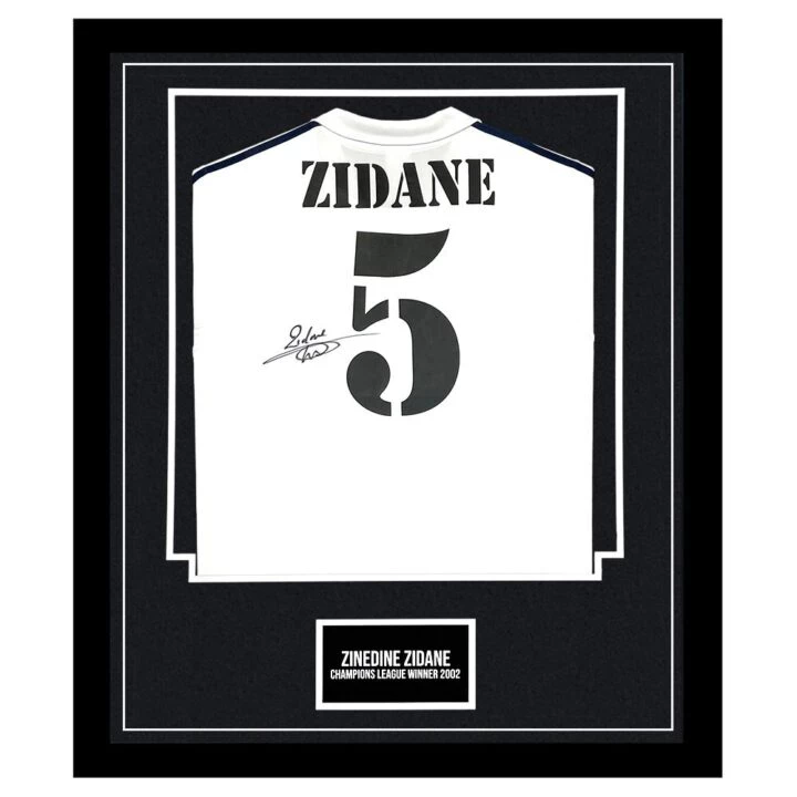 Signed Zinedine Zidane Shirt Framed - Champions League Winner 2002 Jersey