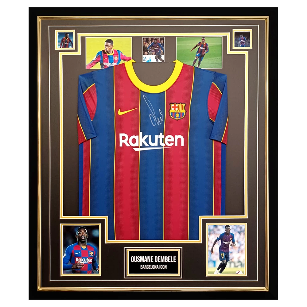 Signed Ousmane Dembele Shirt Framed - FC Barcelona Icon Jersey