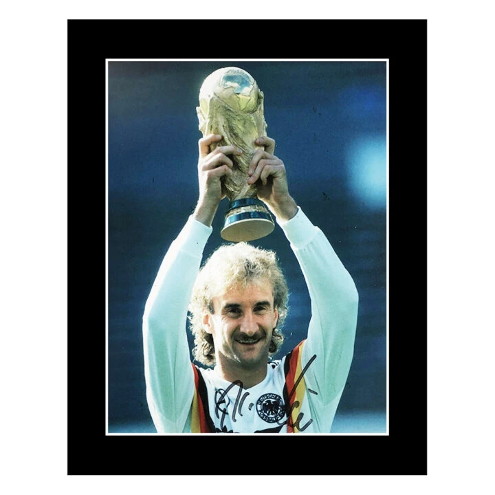 Signed Rudi Voller Photo Display - 12x10 World Cup Winner 1990