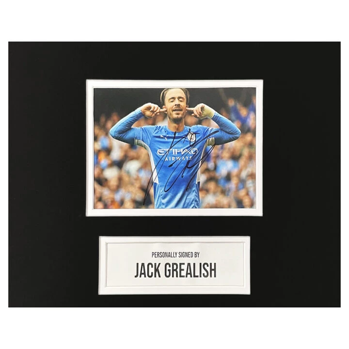 Signed Jack Grealish Photo Display - 10x8 Manchester City Icon Autograph