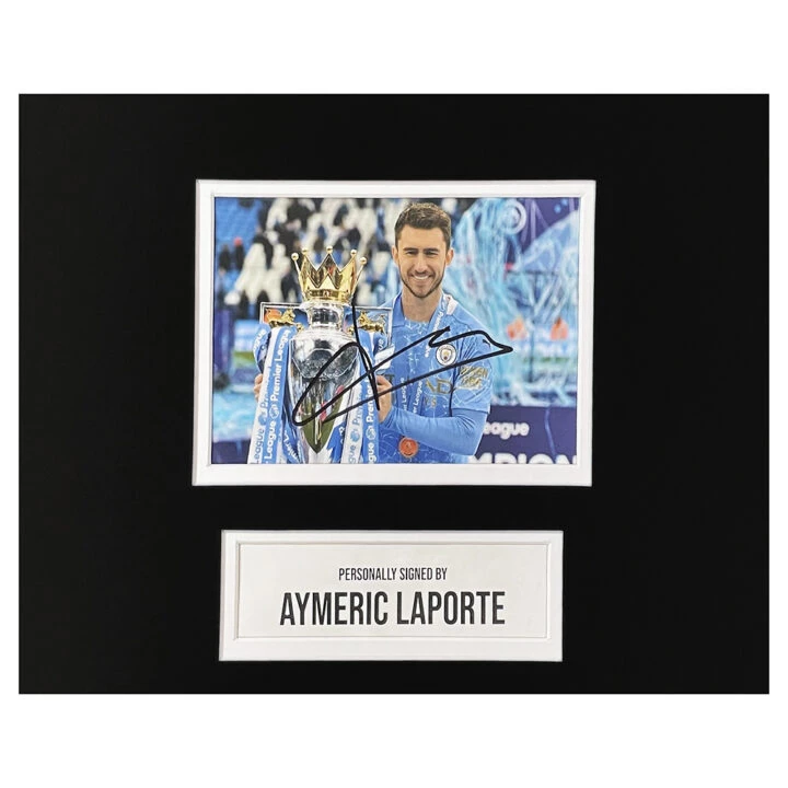 Signed Aymeric Laporte Photo Display - 10x8 Premier League Winner 2021