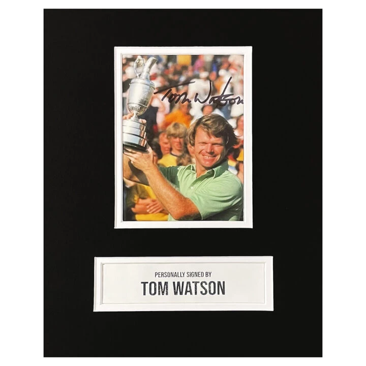 Signed Tom Watson Photo Display - 10x8 British Open Champion 1977