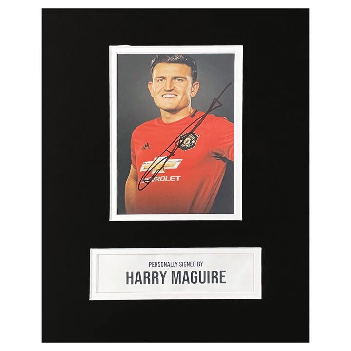Harry Maguire Signed Photo Display - 10x8 Manchester United Icon Autograph