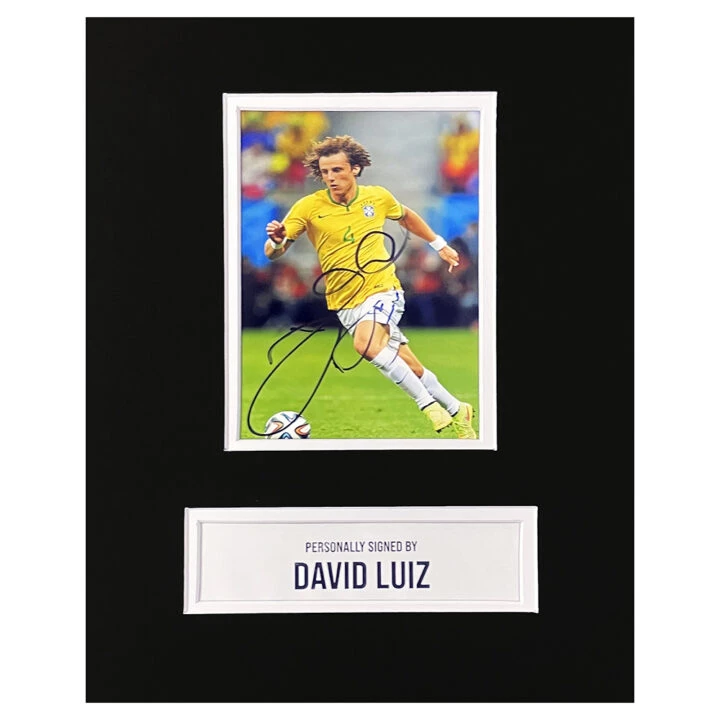 Signed David Luiz Photo Display - 10x8 Brazil Icon Autograph