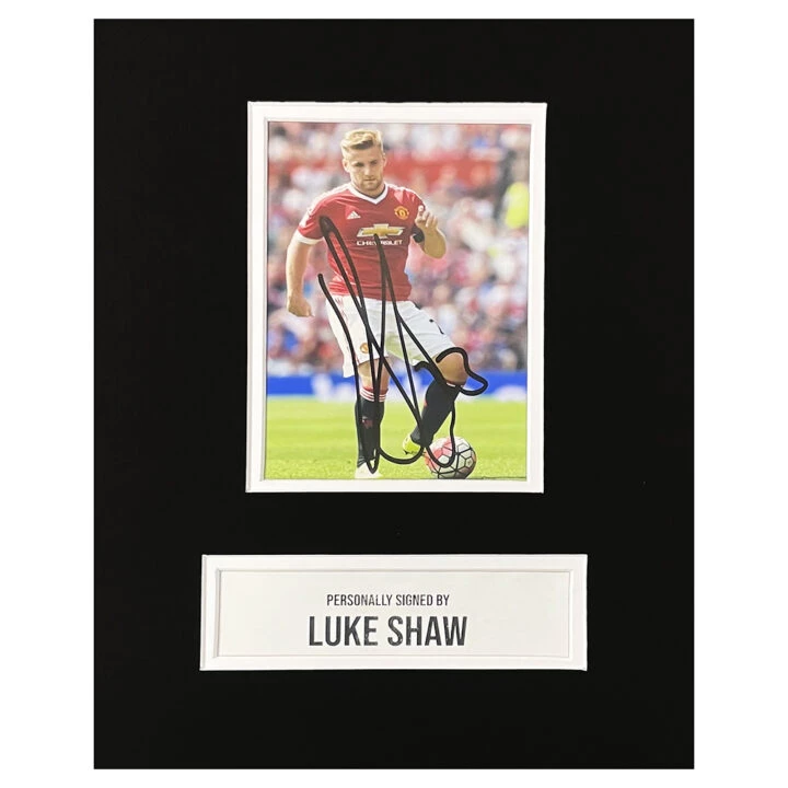 Luke Shaw Signed Photo Display - 10x8 Manchester United Icon Autograph