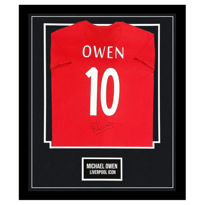 Signed Michael Owen Shirt Framed – Liverpool FC Icon Jersey