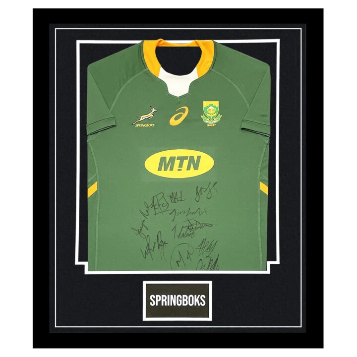 Springboks Signed Jersey Framed - Squad Autograph Shirt