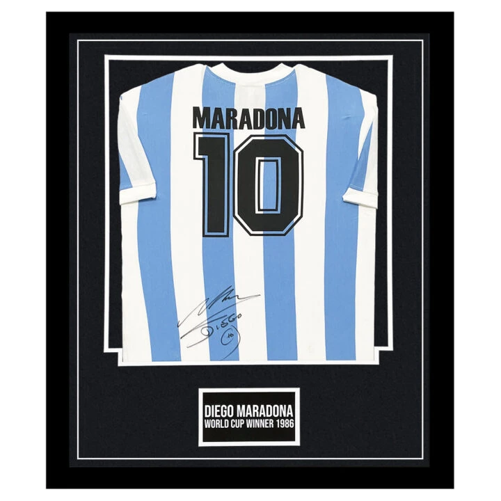 Diego Maradona Signed Jersey Framed - World Cup Winner 1986 Shirt