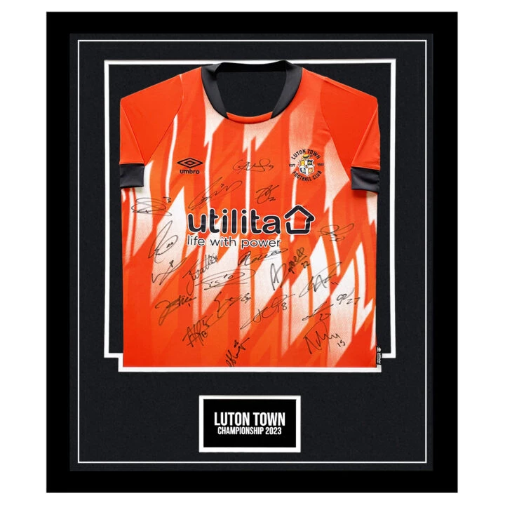 Signed Luton Town FC Framed Shirt - Championship 2023