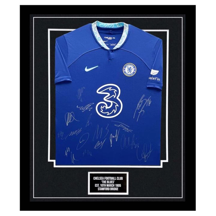 Chelsea Football Club Singed Framed Shirt - Squad Autograph 2023