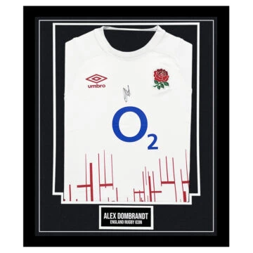 Signed Alex Dombrandt Framed Shirt - England Rugby Icon
