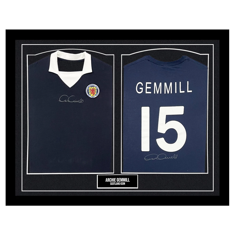 Signed Archie Gemmill Framed Duo Shirts - Scotland Icon Autograph
