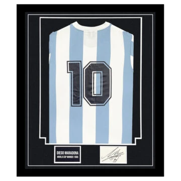 Signed Diego Maradona Framed Display Shirt - World Cup Winner 1986