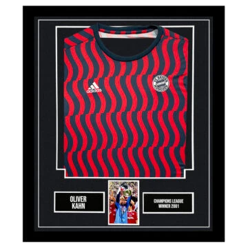 Signed Oliver Kahn Framed Display Shirt - Champions League Winner 2001