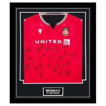 Signed Wrexham A.F.C. Framed Home Shirt - EFL League Two 2024