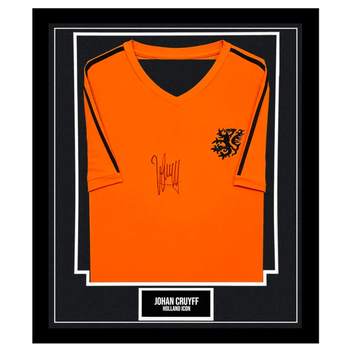 Johan Cruyff Signed Framed Shirt - Holland Icon Autograph