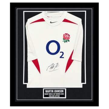 Martin Johnson Signed Framed Shirt - RWC 2003 Winning Captain