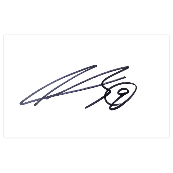 Signed Alvaro Negredo White Card - Spain Autograph