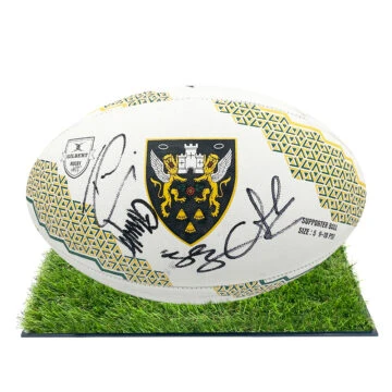 Signed Northampton Saints Framed Ball - Rugby Premiership 202324