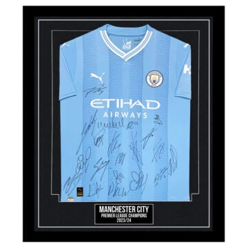 Signed Manchester City Framed Shirt - Premier League Champions 202324