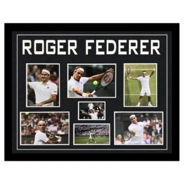 Signed Roger Federer Large Framed Display - Wimbledon Champion
