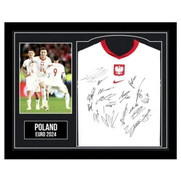 Framed Poland Signed Shirt - Euro 2024 Squad Autograph
