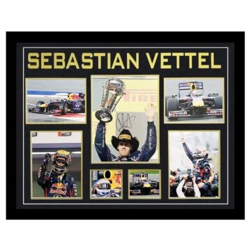 Signed Sebastian Vettel Framed Photo Display - F1 World Champion