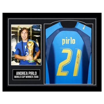 Framed Andrea Pirlo Signed Shirt - World Cup Winner 2006