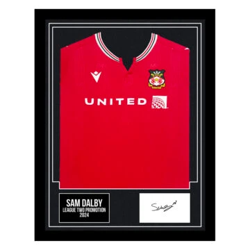 Signed Sam Dalby Framed Display Shirt - League Two Promotion 2024