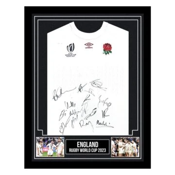 England Signed Framed Shirt - Rugby World Cup 2023