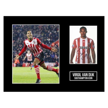 Signed Virgil van Dijk Photo Display 16x12 - Southampton Icon