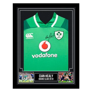 Signed Cian Healy Framed Shirt - Grand Slam 2018