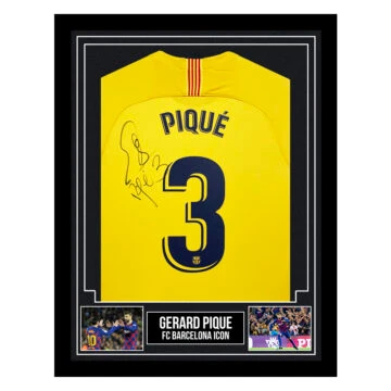 Autographed Gerard Pique Framed Shirt - FC Barcelona Icon