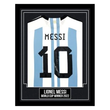 Lionel Messi Signed Framed Shirt - World Cup Winner 2022