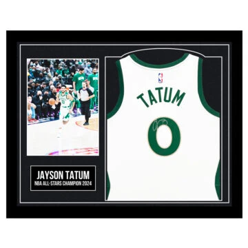 Framed Jayson Tatum Signed Jersey - NBA All-Star Champion 2024