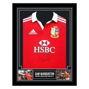 Signed Sam Warburton Framed Shirt - British & Irish Lions Tour 2013