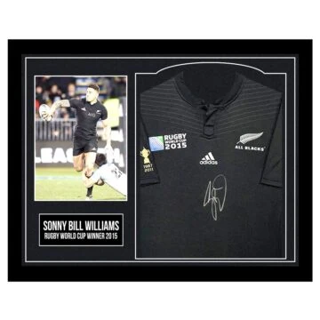Framed Sonny Bill Williams Signed Shirt - Rugby World Cup Winner 2015