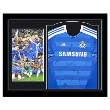 Framed Chelsea FC Signed Shirt - Champions League Winners 2012