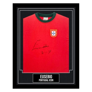 Eusebio Signed Framed Shirt - Portugal Icon